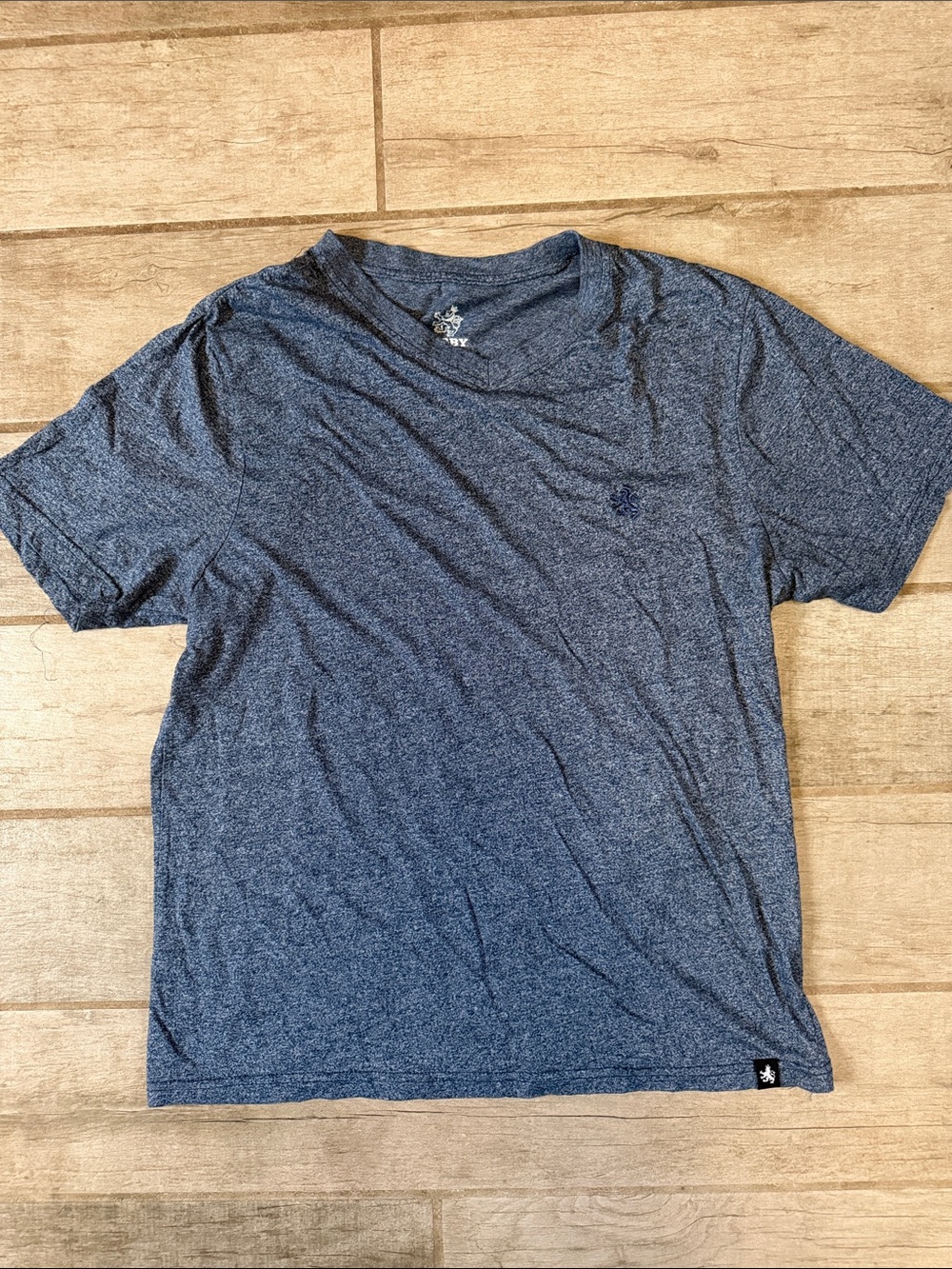 Rugby University Heather Navy V-Neck Tee L